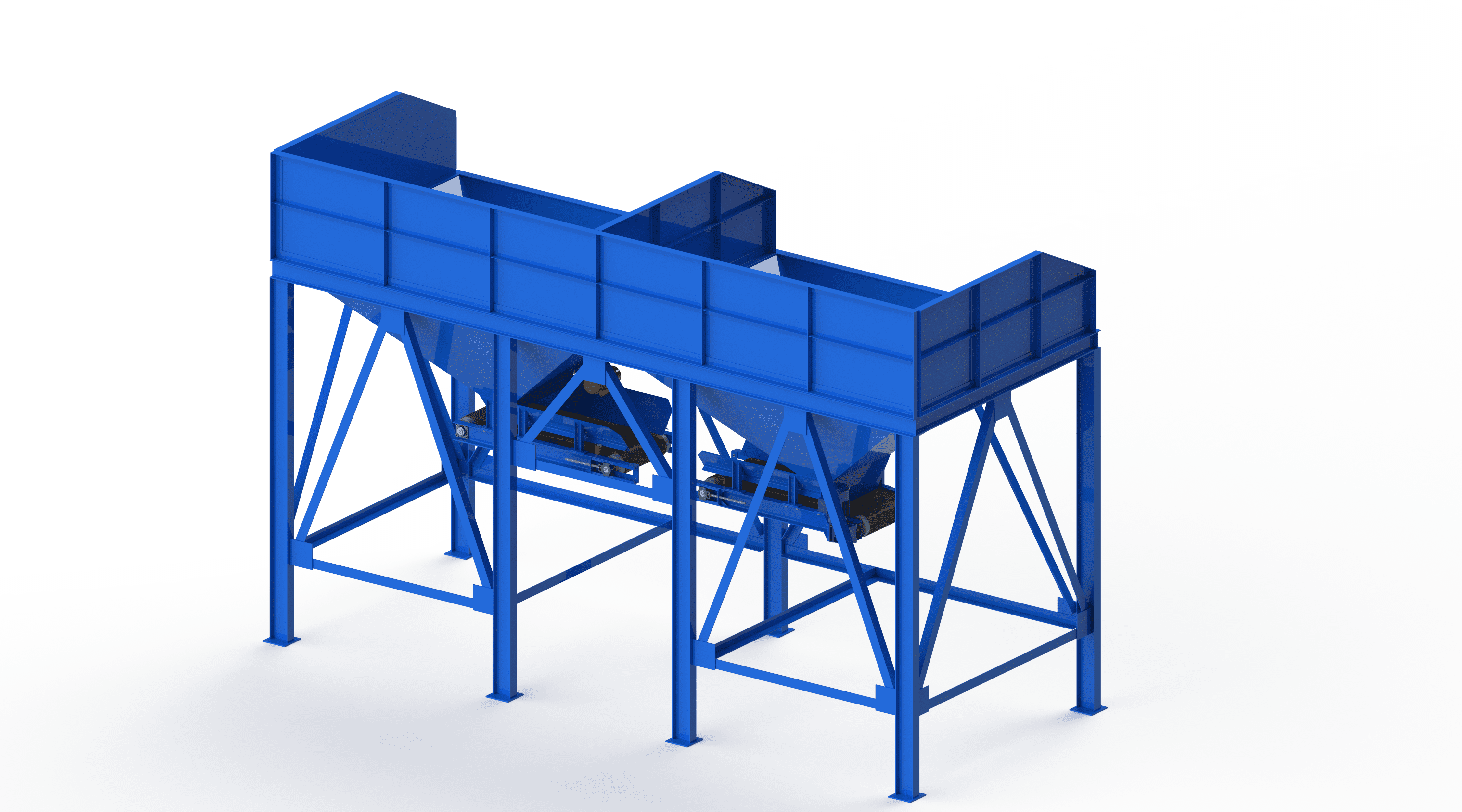 Tolva para áridos de dos secciones  de 2x20 m³